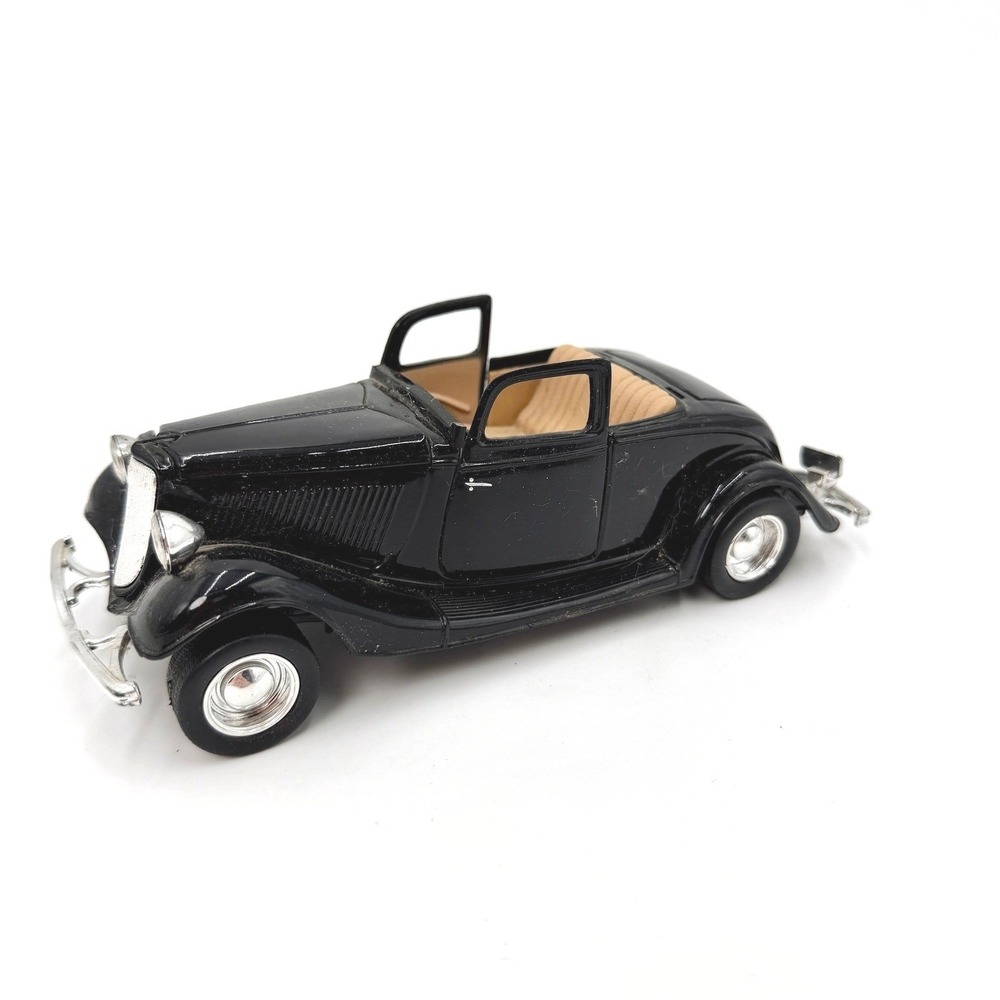 Vintage 1934 Ford Coupe Diecast Model‎ Car Black Opening Doors Trunk - READ